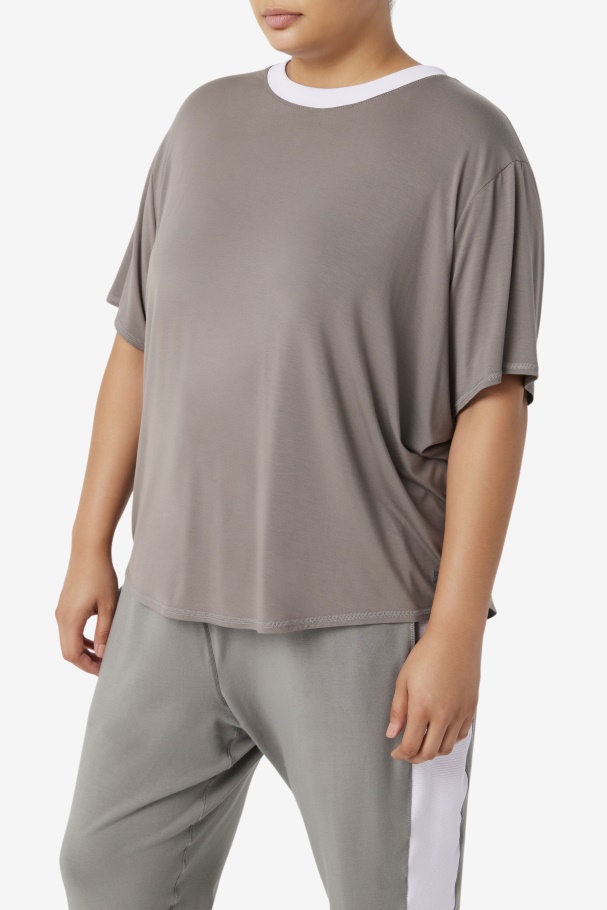 Top Manga Curta Fi-lux Fila Gárgula/azul Lavanda