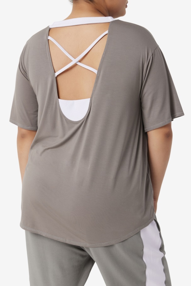 Top Manga Curta Fi-lux Fila Gárgula/azul Lavanda