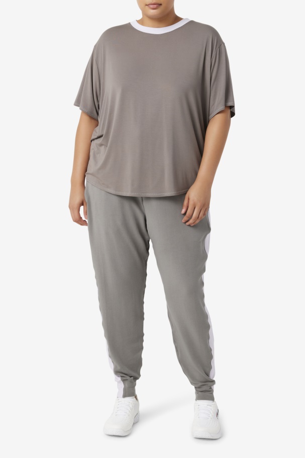 Top Manga Curta Fi-lux Fila Gárgula/azul Lavanda