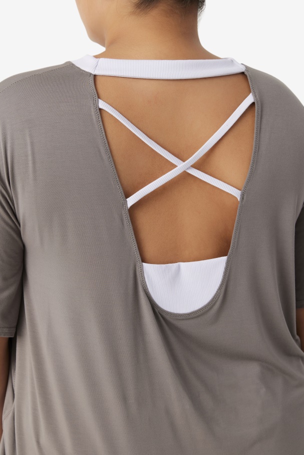 Top Manga Curta Fi-lux Fila Gárgula/azul Lavanda