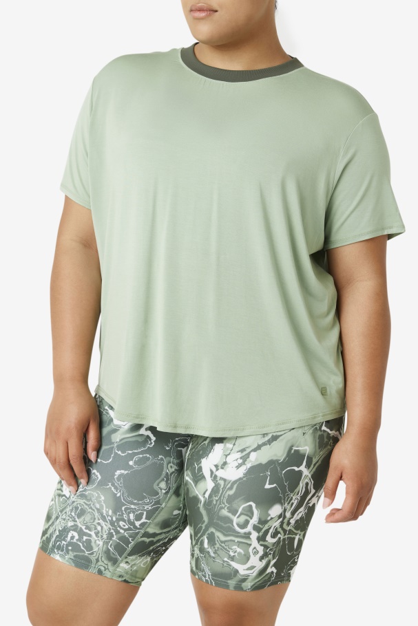 Top Manjericão/tomilho Fila Fi-lux Manga Curta