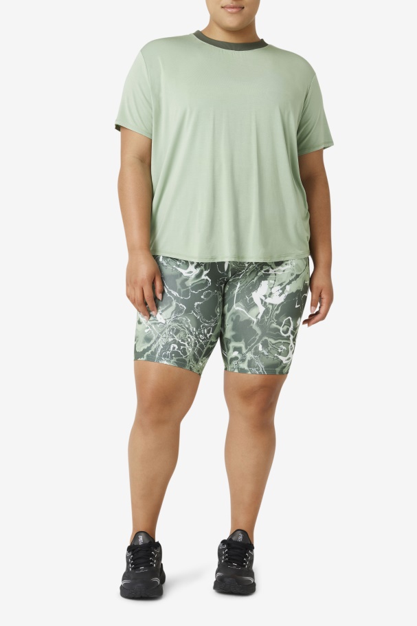 Top Manjericão/tomilho Fila Fi-lux Manga Curta