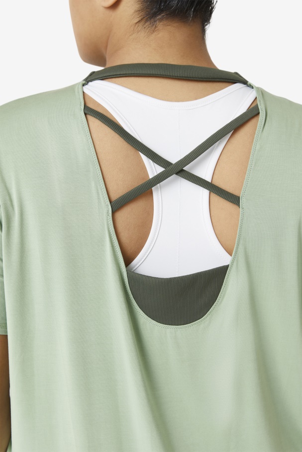 Top Manjericão/tomilho Fila Fi-lux Manga Curta