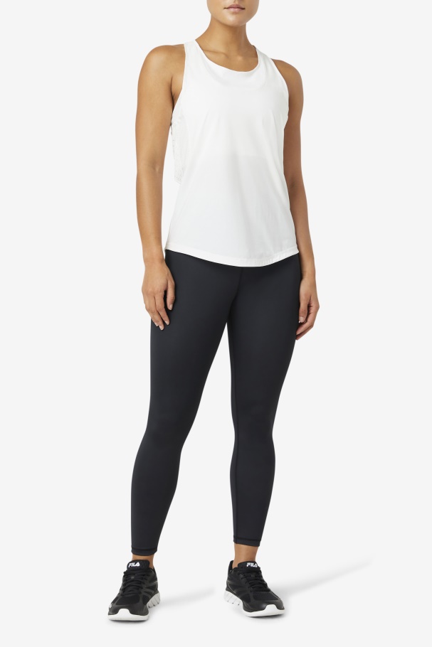 Top Uplift Com Costas Nadador Texturizado Fila Branco