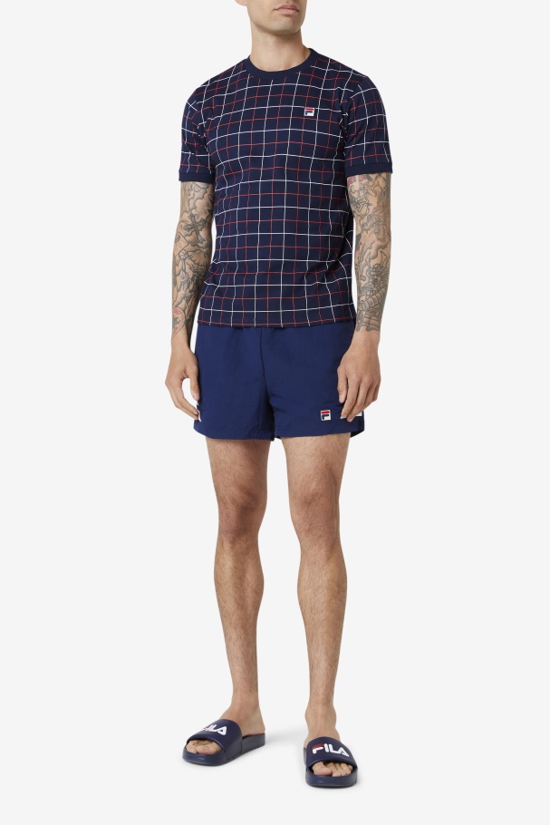 Tripulação Casbian Marinho/vermelho/branco Fila