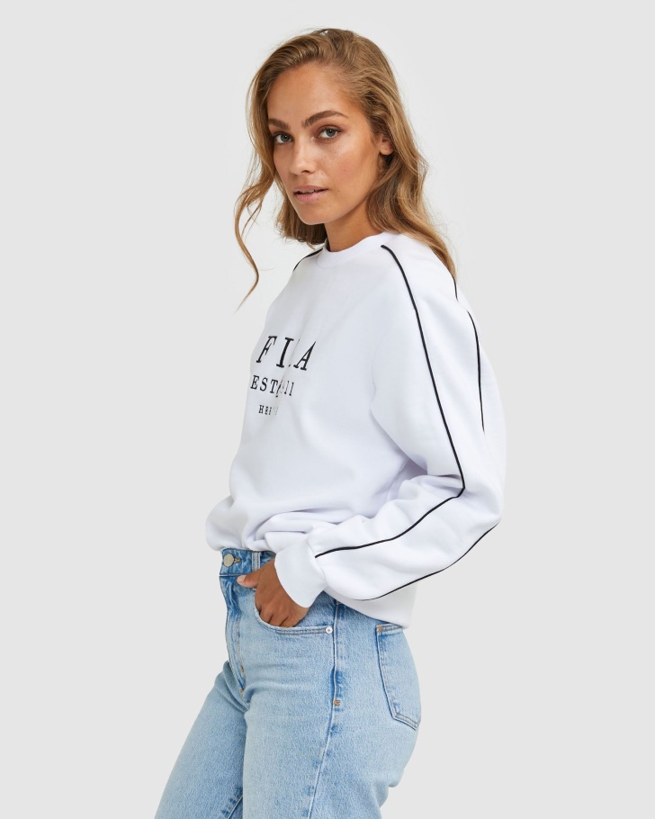 Tripulação De Herança Unissex Branca Fila