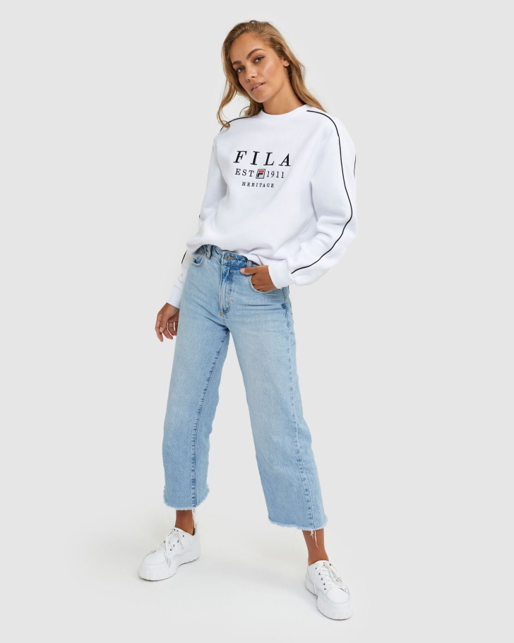 Tripulação De Herança Unissex Branca Fila