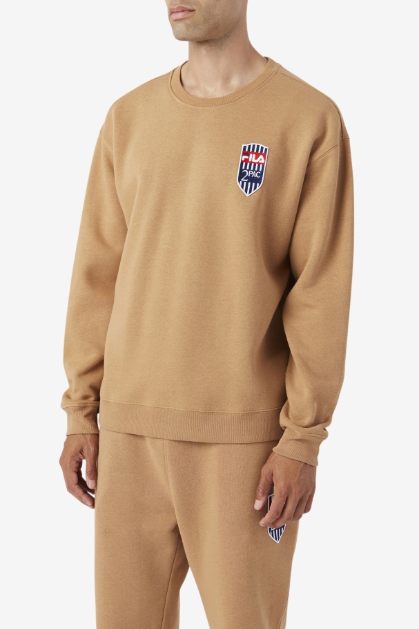 Tripulação De Remendo De Lã 2pac Marrom Fila Tabaco