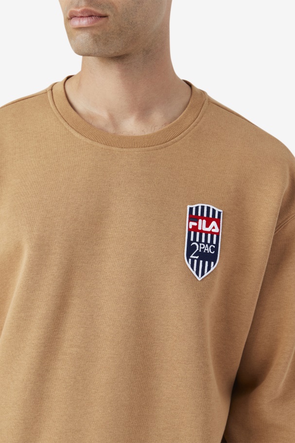 Tripulação De Remendo De Lã 2pac Marrom Fila Tabaco