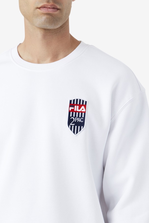 Tripulação De Remendo De Lã Fila 2pac Branco