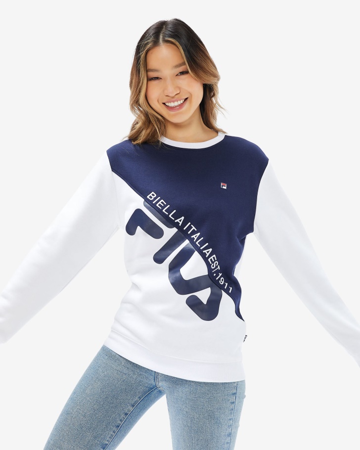 Tripulação Unissex De Mônaco Fila Branca