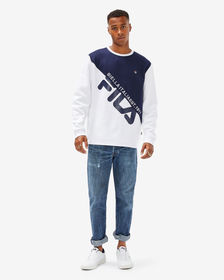 Tripulação Unissex De Mônaco Fila Branca