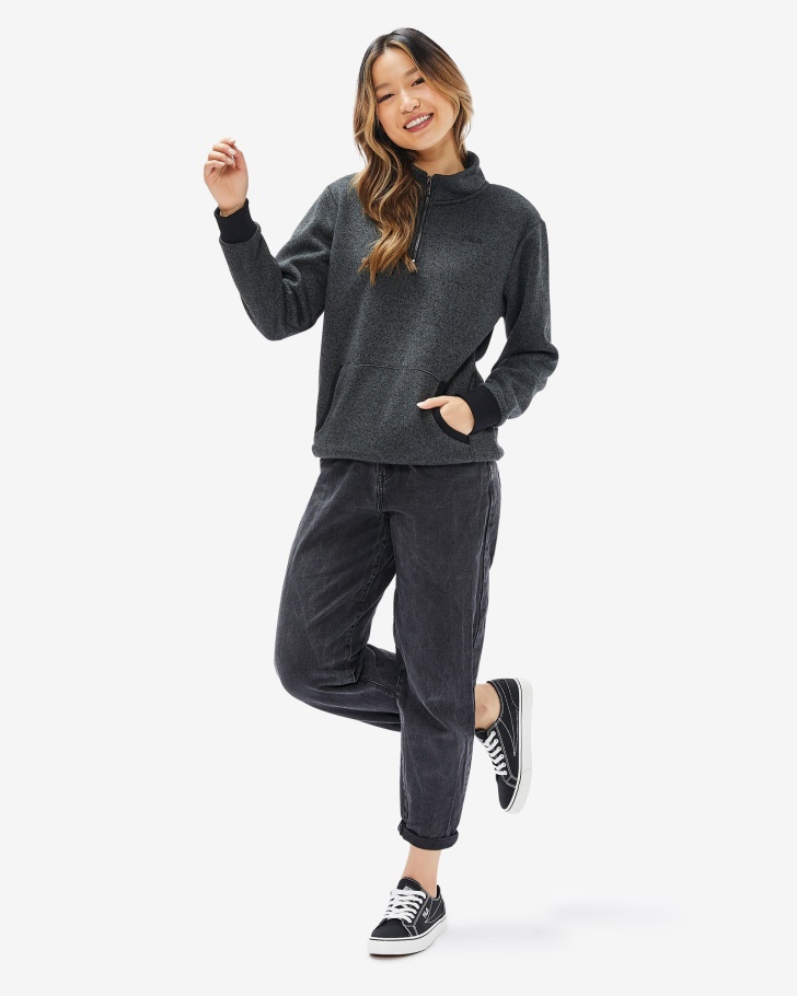 Unissex Romano Qtr Zip Preto Marle Fila