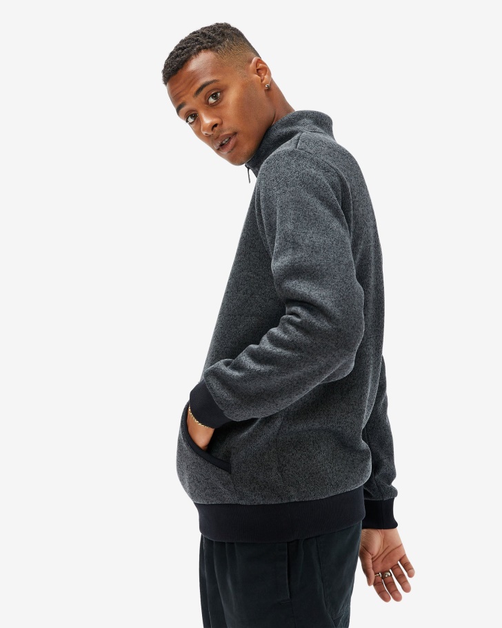 Unissex Romano Qtr Zip Preto Marle Fila