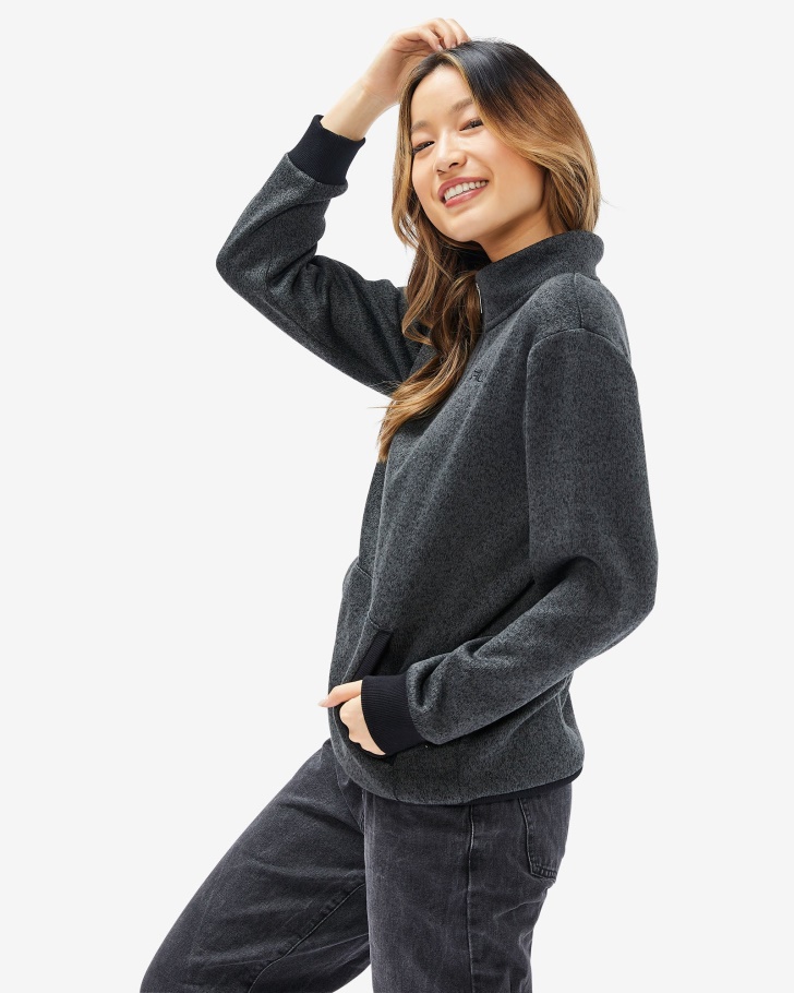 Unissex Romano Qtr Zip Preto Marle Fila