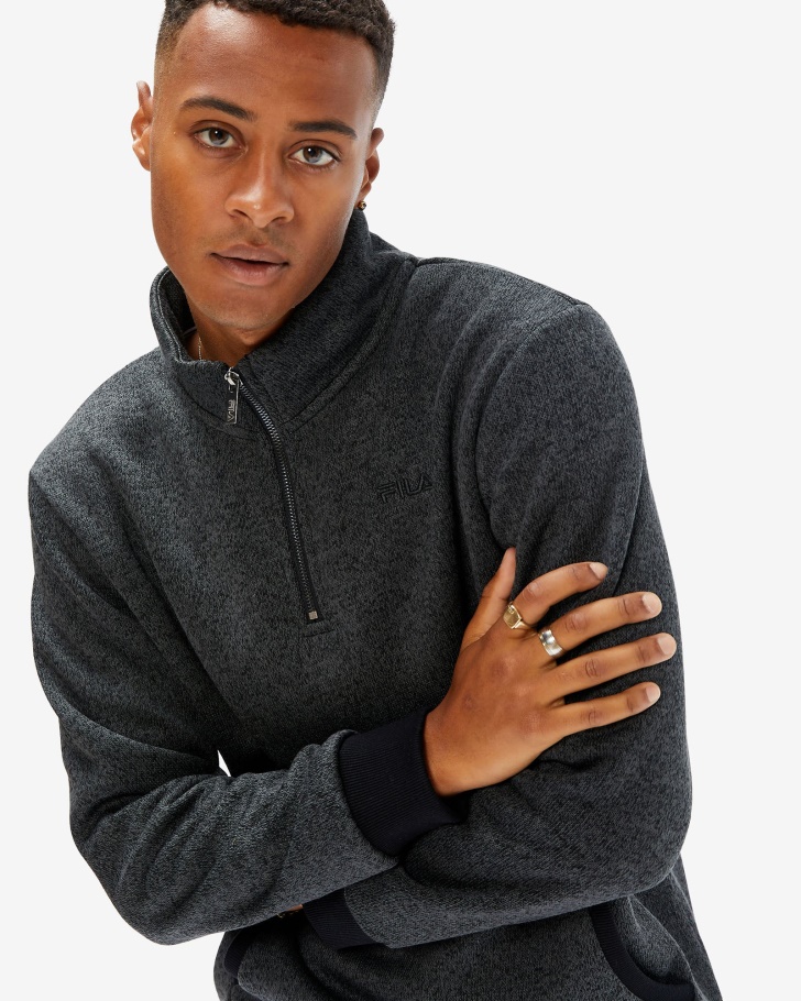 Unissex Romano Qtr Zip Preto Marle Fila