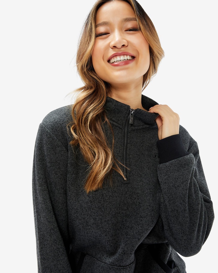 Unissex Romano Qtr Zip Preto Marle Fila