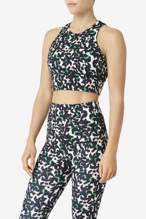 Uplift Sutiã Esportivo Gola Alta Fila Preto Animal