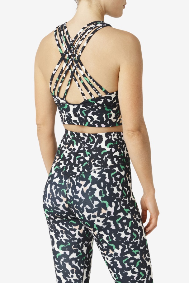 Uplift Sutiã Esportivo Gola Alta Fila Preto Animal