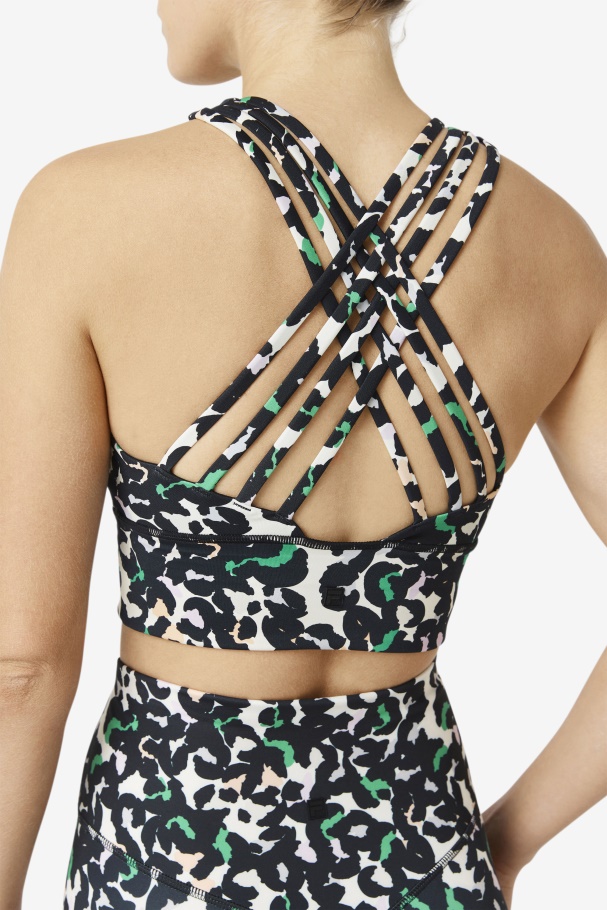 Uplift Sutiã Esportivo Gola Alta Fila Preto Animal