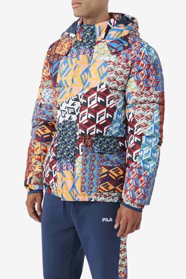 Vostok Jaqueta Puffer Ao Ar Livre Fila Oceano/amarelo/branco