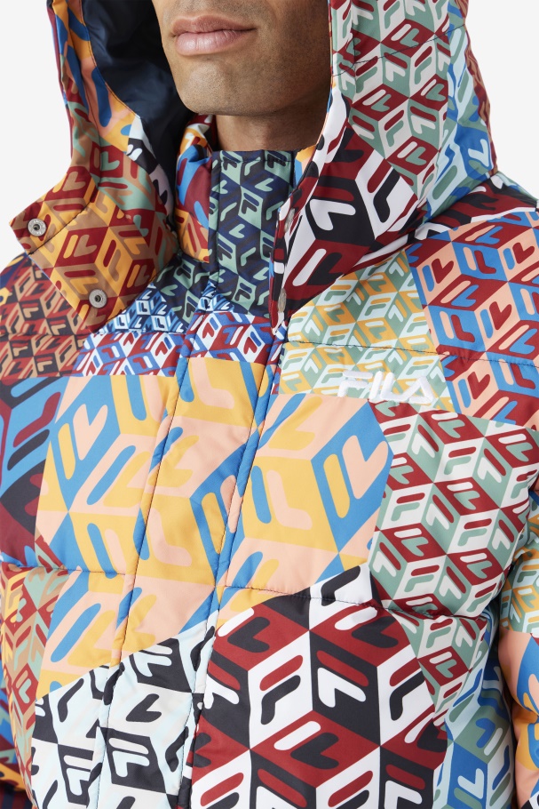 Vostok Jaqueta Puffer Ao Ar Livre Fila Oceano/amarelo/branco