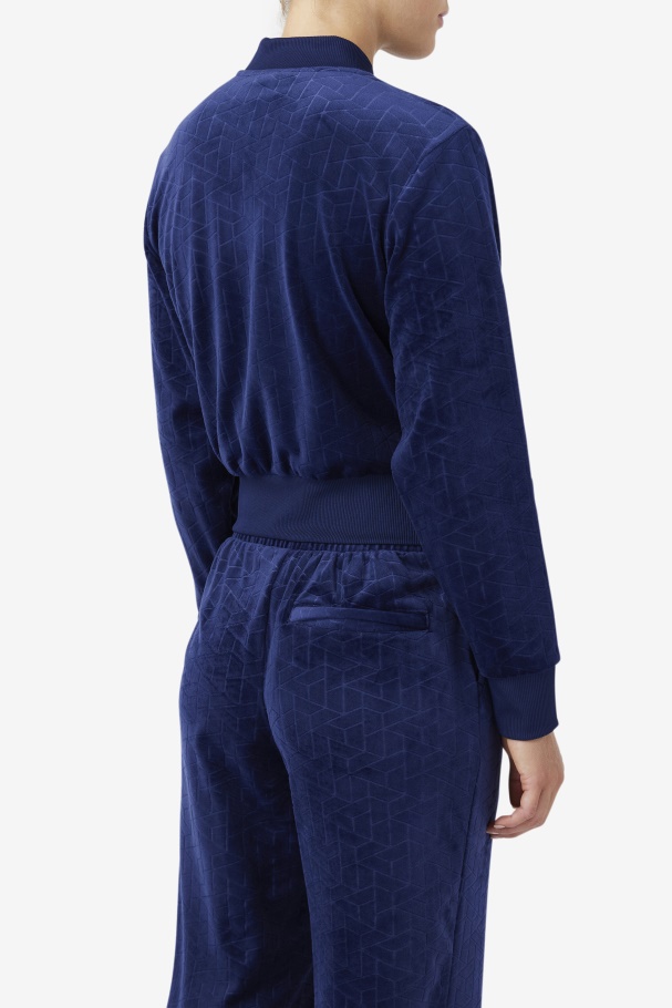 Zenaida Jaqueta De Veludo Azul Marinho Fila