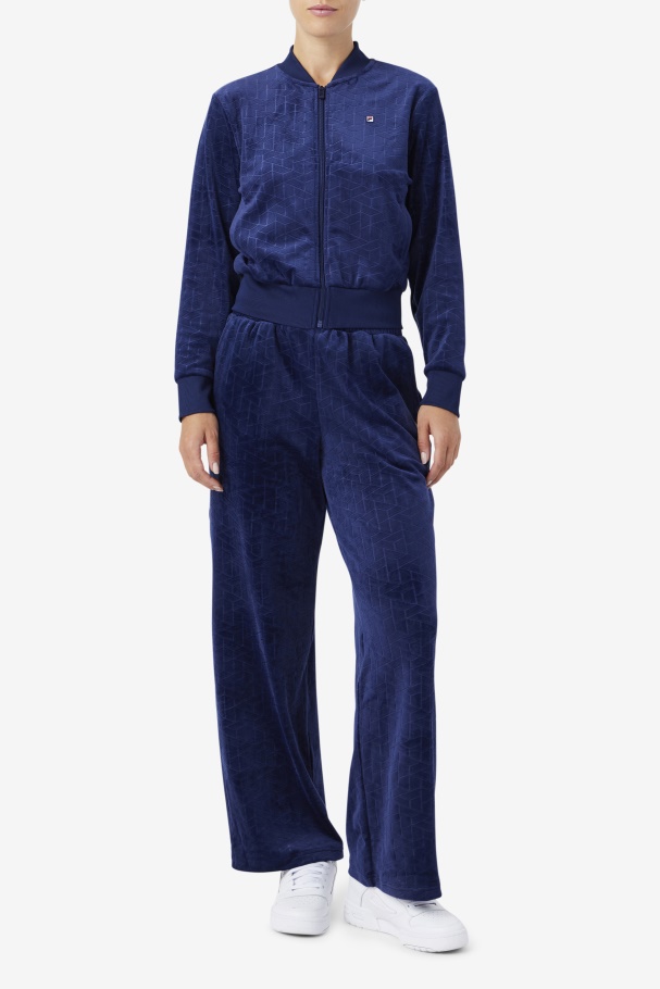 Zenaida Jaqueta De Veludo Azul Marinho Fila