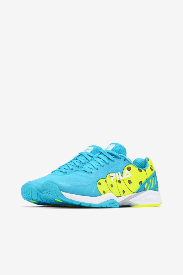 Zona De Vôlei Feminino De Peixe Azul/branco/fila Amarelo