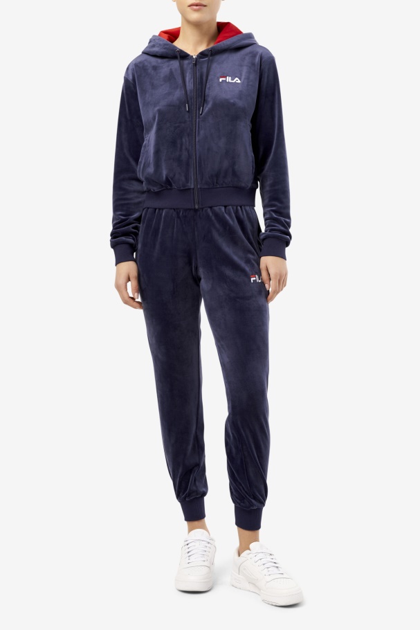 Zura Jaqueta De Veludo Azul Marinho Fila