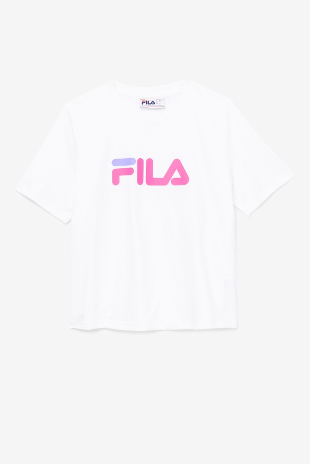 Camiseta Miss Eagle Branco/rosa Brilho/roxo Hebe Fila