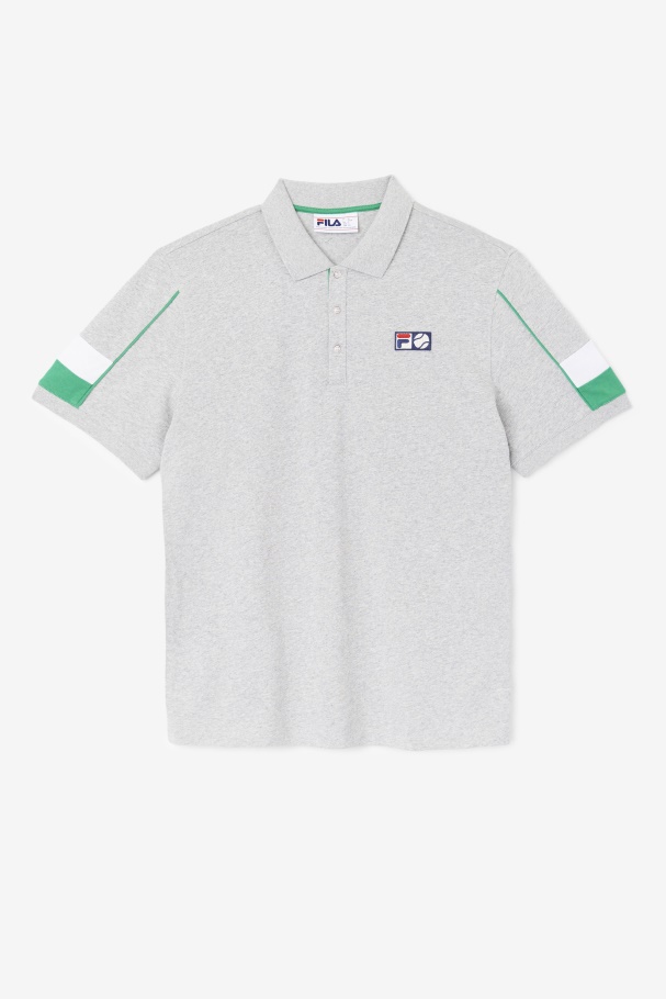 Polo Fila Coda Cinza Claro/jelly Bean/branco