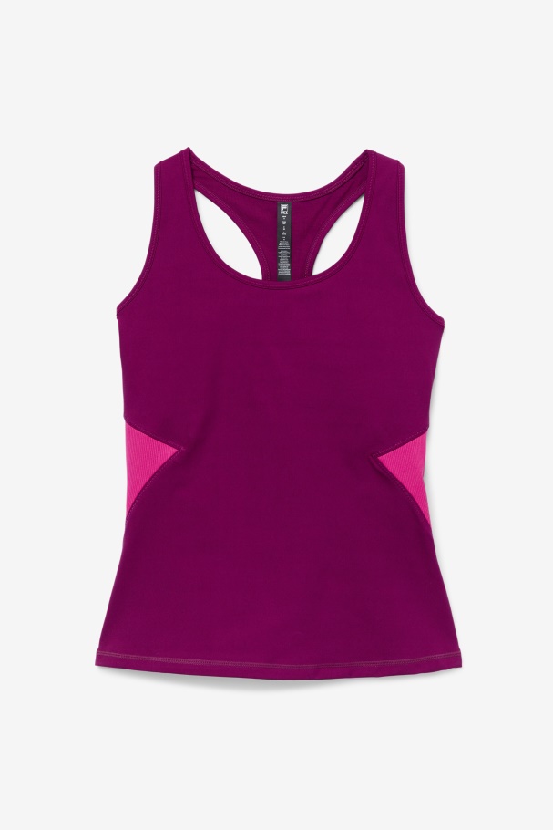 Top Magenta Roxo/rosa Brilhante Fila Uplift Aberto Nadador Nas Costas