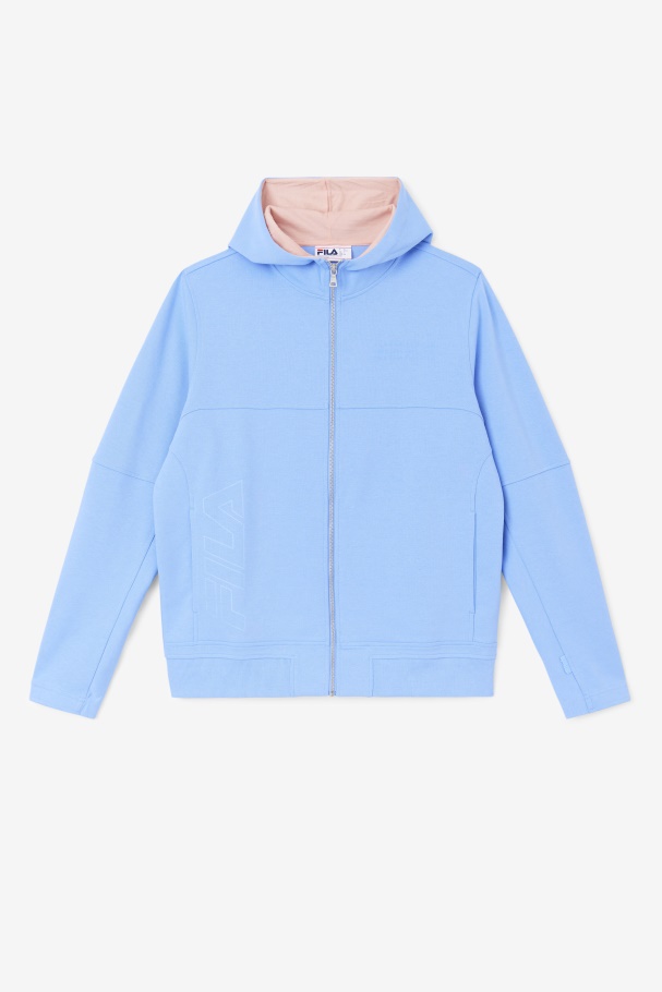 Moletom Com Capuz Fila Kayra Azul Centáurea/nuvem Coral