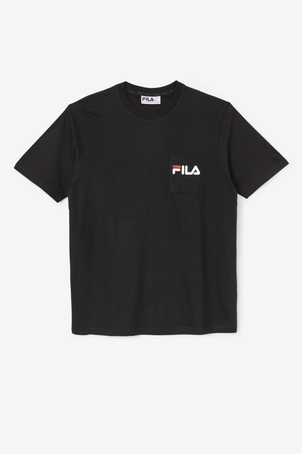 Camiseta Com Bolso Fila Curtis Preto/branco/bicho De Junho