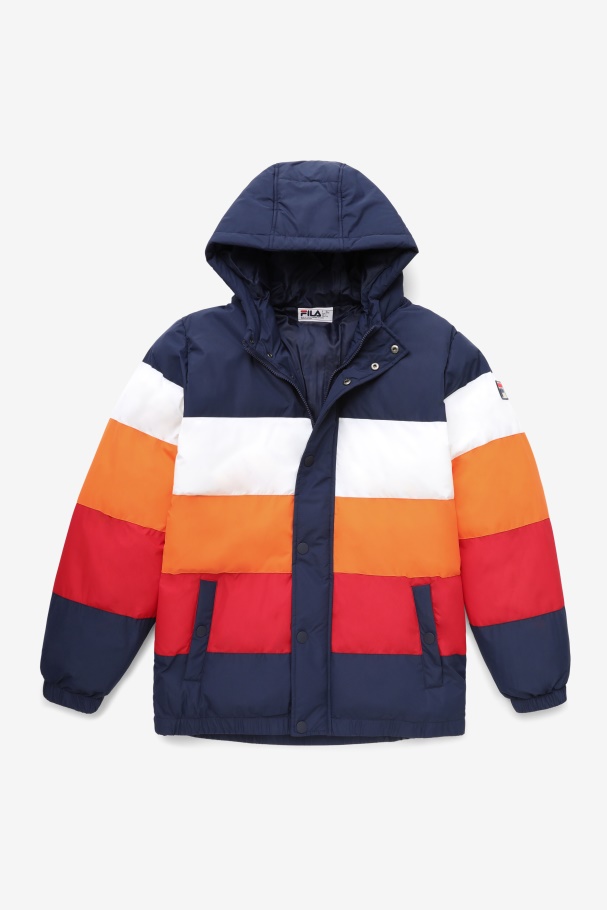 Giovanni Puffa Jaqueta Fila Peacoat/branco/sol Laranja/vermelho