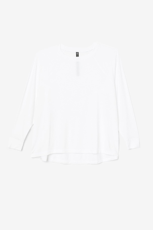 Fi-lux Mesh Costas Manga Longa Crew Fila Branco