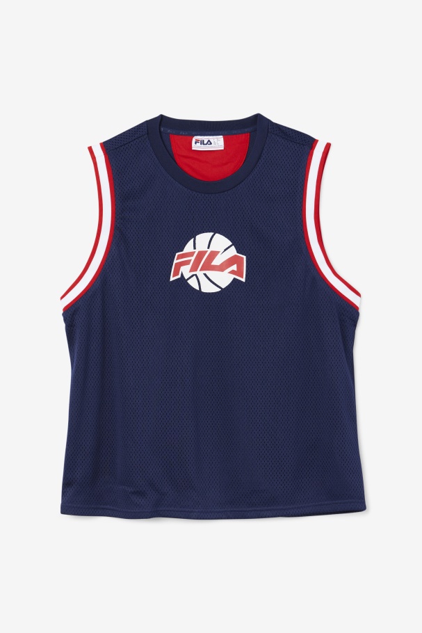 Camisa De Basquete Ovi Fila Marinho/vermelho/branco