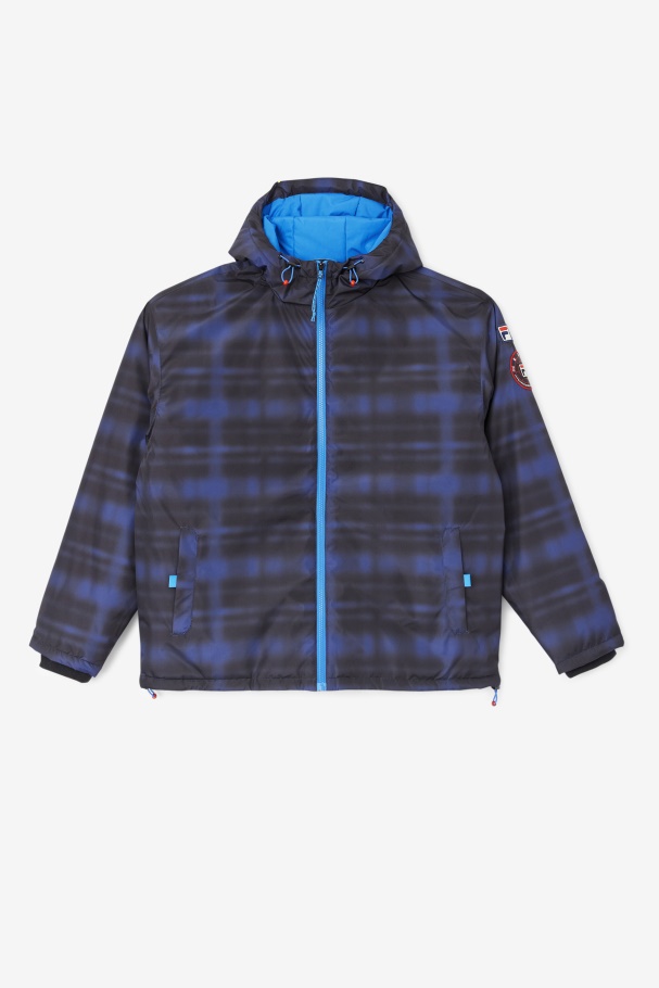 Jaqueta Puffer Azul Shadow Check Fila Beta
