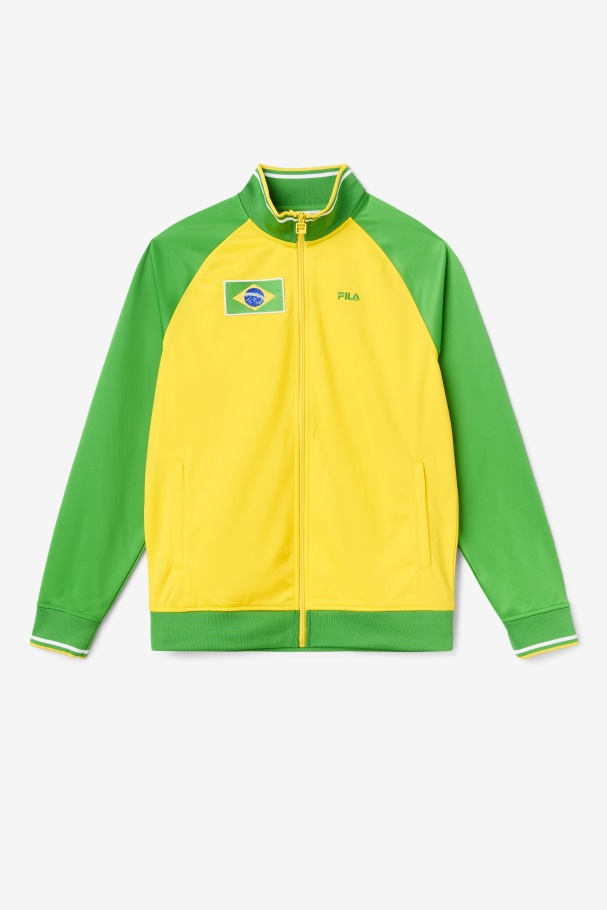 Jaqueta Fila Brasil Amarelo/samambaia Verde/branco