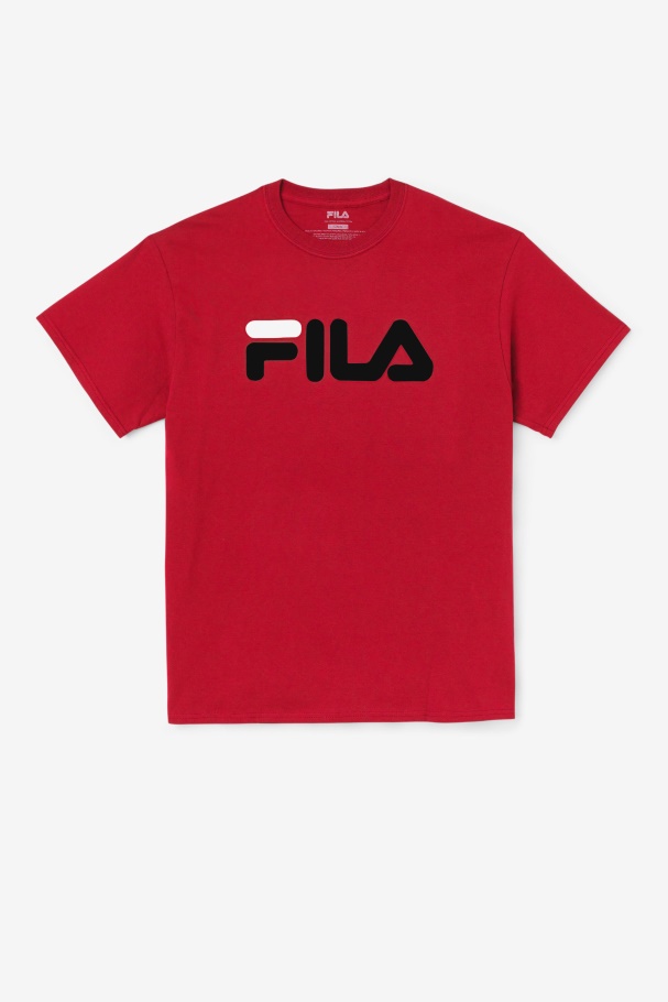 Camiseta Masculina Fila Vermelha/preta/branca