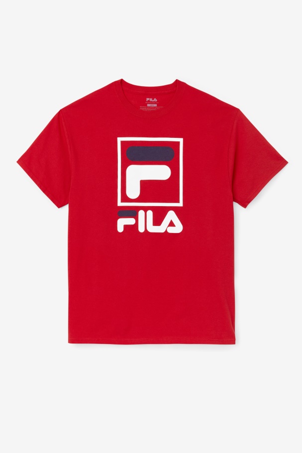 Camiseta Empilhada Vermelho/branco/marinho Fila