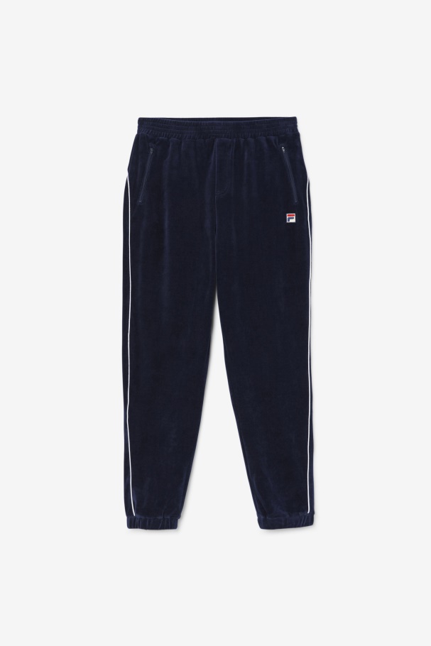Calça De Veludo Lewis Azul Marinho/branco Fila
