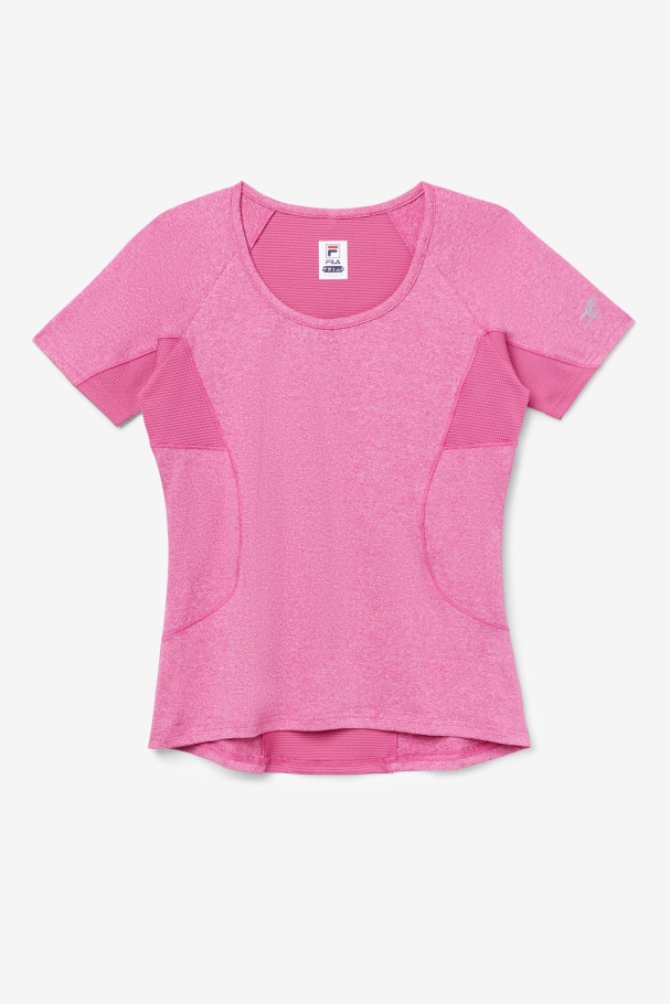 Blusa Manga Curta Fila Pink Glow Urze Pickleball
