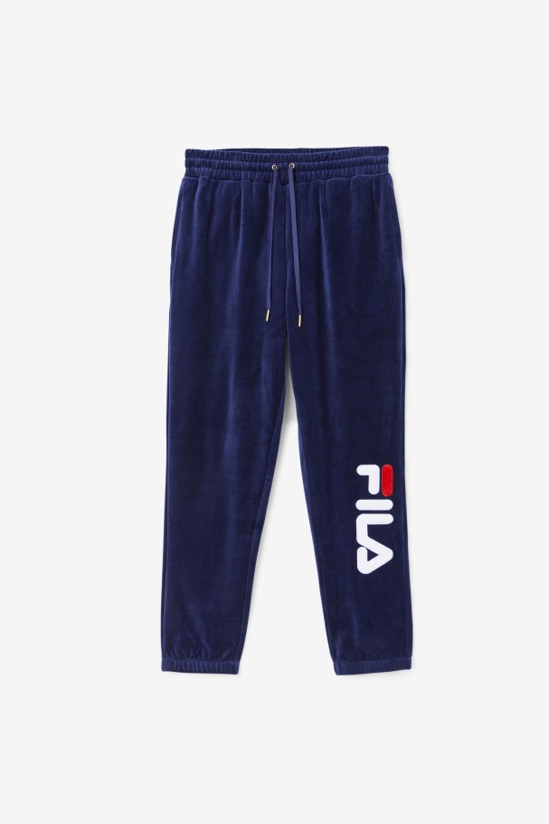 Calça Mansur Veludo Marinho/branco/vermelho Fila