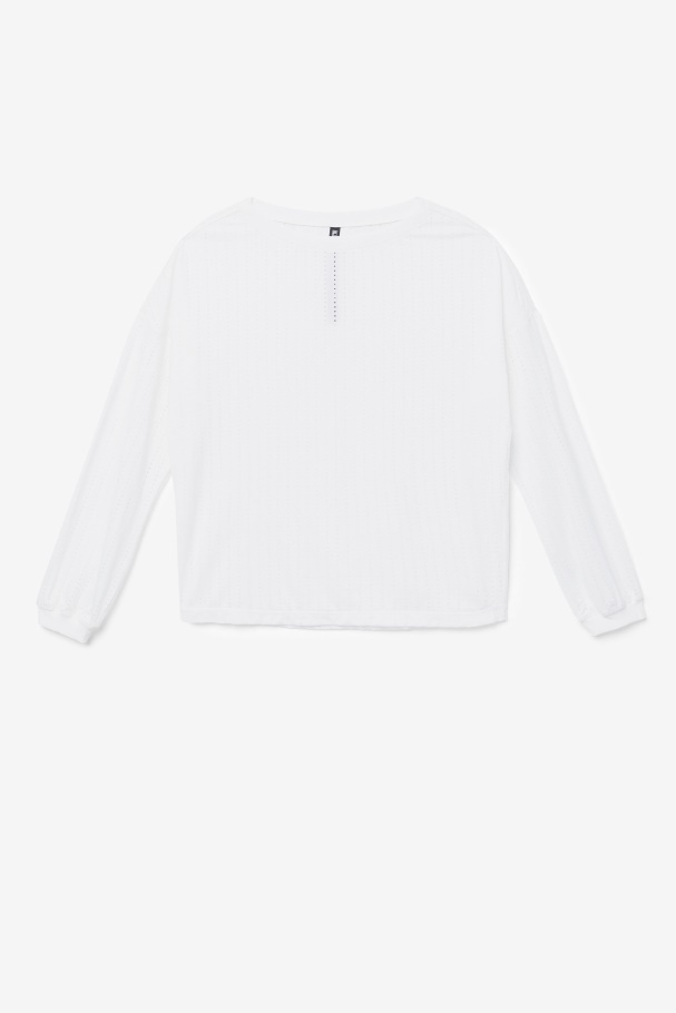 Top Malha Manga Longa Fi-lux Branco Fila