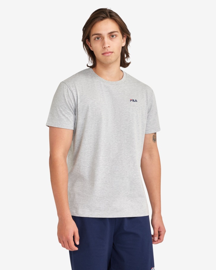 Camiseta Básica Masculina Prata Marle Fila