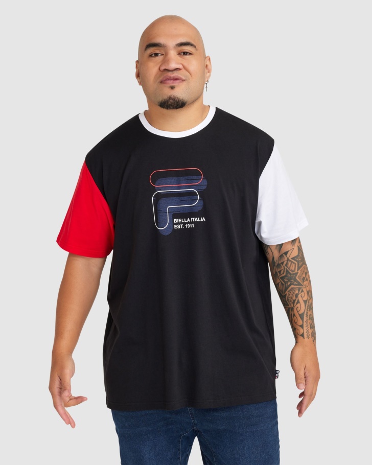Camiseta Masculina Plus Lennox Preta Fila