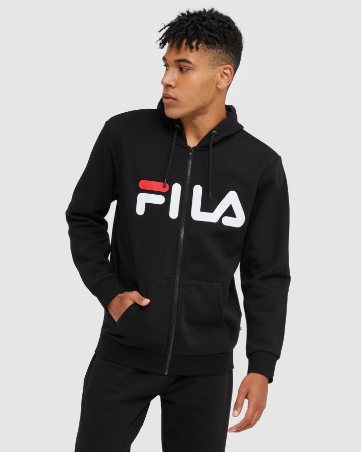 Fila Clássica Jaqueta Unissex Com Zíper Preto