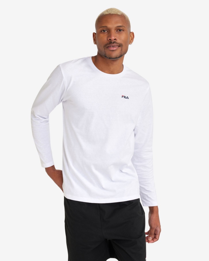 Camiseta Básica Masculina L/s Branca Fila